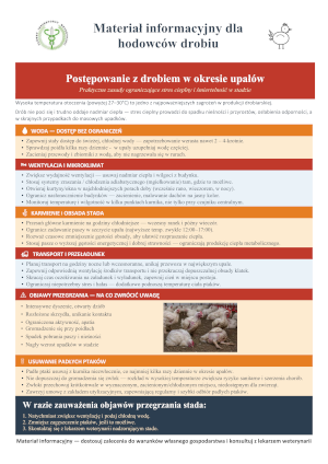 Materiał informacyjny dla hodowców drobiu