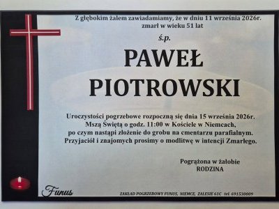 Żegnamy lek. wet. Pawła Piotrowskiego